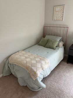 Twin bed with matching frame