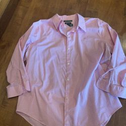 Woman’s Lauren by Ralph, Lauren, White and pink checkered blouse size extra large shipping available