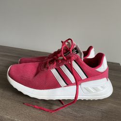 Adidas Girls Little Kids Size 1 Athletic Running Shoe Sneakers Cloudfoam Pink Fuchsia 