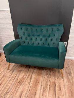 Vintage Emerald Green Loveseat