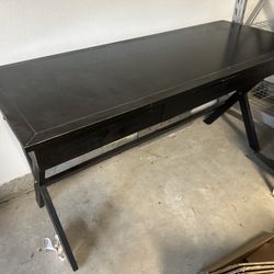 Black Wood Office Desk With Extensions