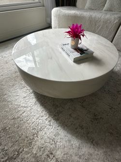 40” luxury white marble coffee table 2k retail price