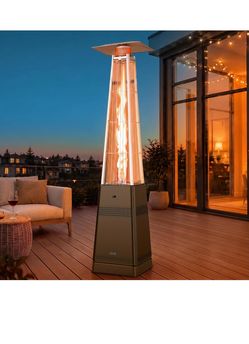 Pyramid Patio Heater, 50,000 BTU Outdoor Patio Heater, Propane Heater With Quartz Glass Tube & Wheels for Outdoor Use, Backyard, Commercial & Resident