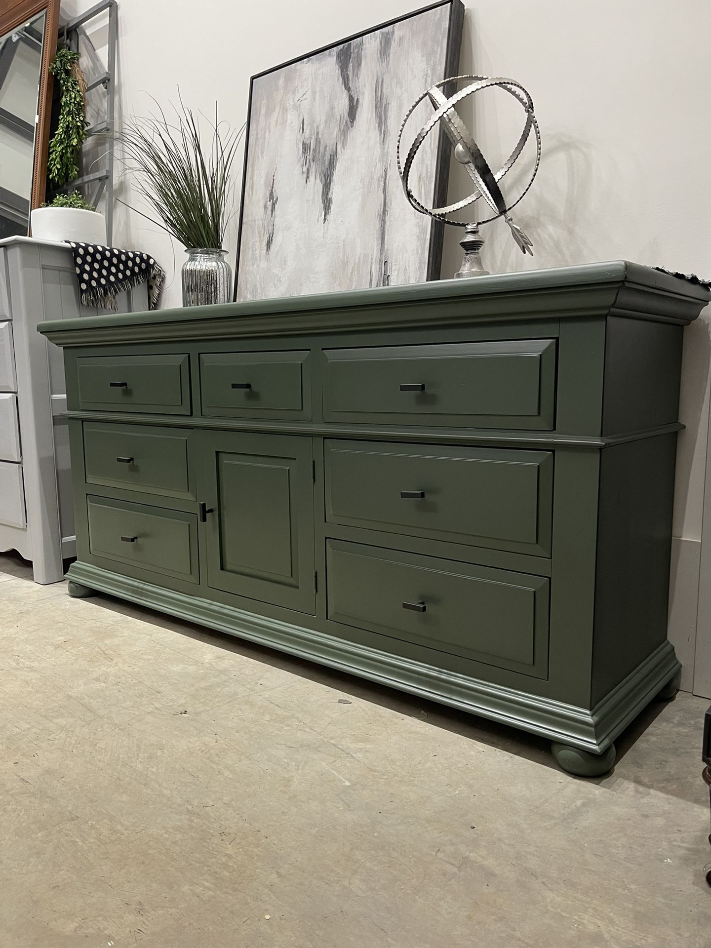 Green Solid Wood Dresser