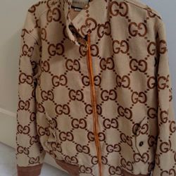 Gucci Beige and Brown Monogram Coat 