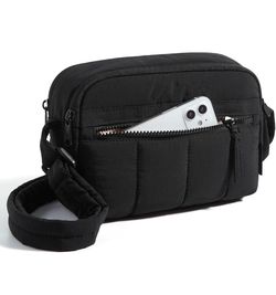 Black puffer crossbody purse/shoulder bag