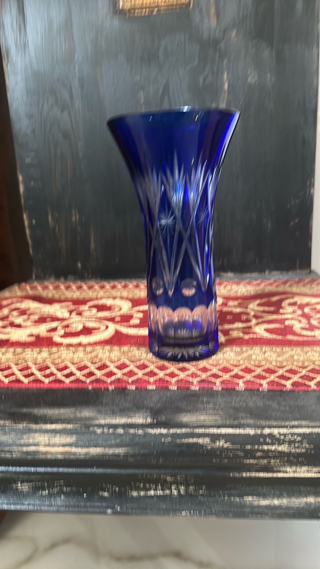 Vintage call ball blue vase