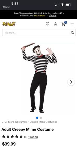 Adult Creepy Mime Costume