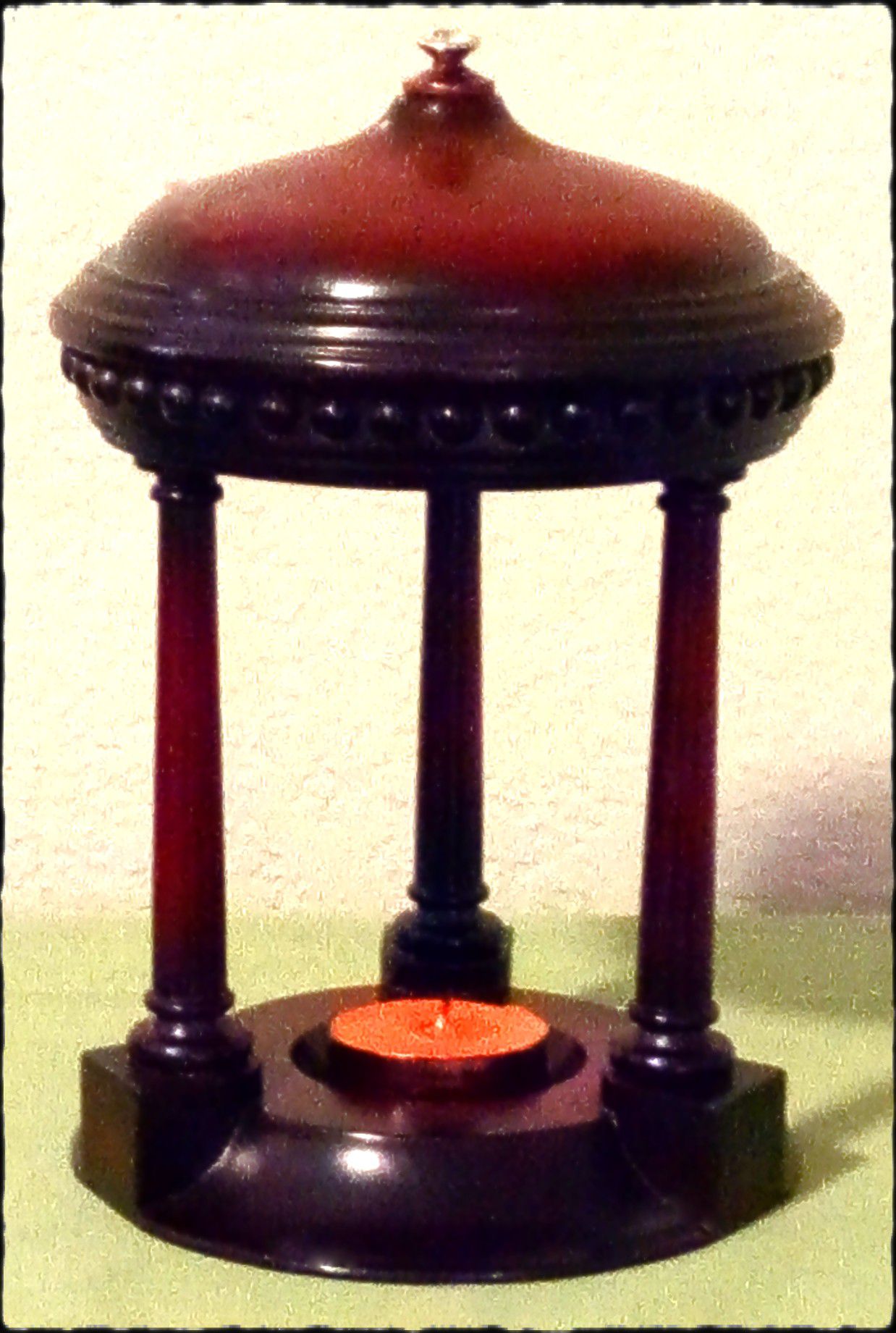 Bombay Cherry Wood Candle Pillar