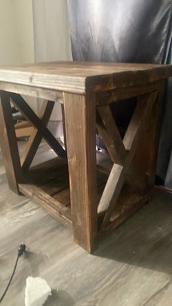 Rustic Farmhouse Wood End Table solid wood