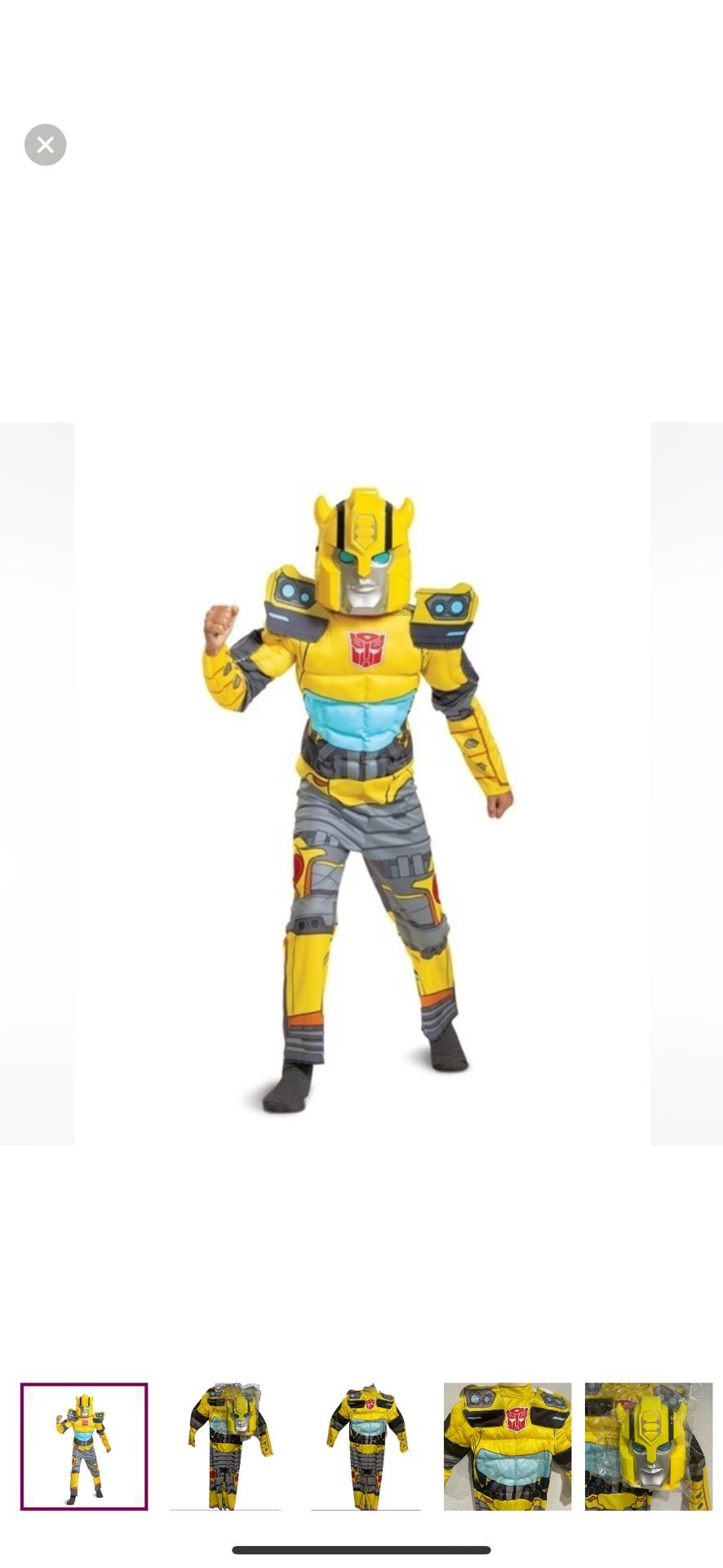 TRANSFORMERS kids "BUMBLEBEE" quilted muscle Halloween costume
