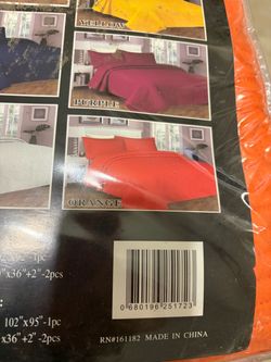 Kimg size Orange Bedspread Quilt Set 3-Piece