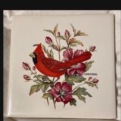 Hyalyn Ceramic Wall Trivets Tile Collection Of Cardinal, Bluebird, And Tanager 