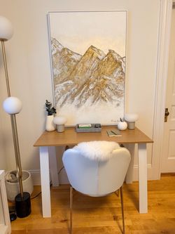 Study Desk with White Metal Legs