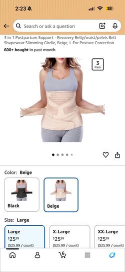 ChongErfei 3-in-1 Postpartum Support Belt Set Beige Large