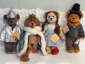 OOAK Signed 1985 Joan Erdahl Bearama Wizard Oz Musical Bear Set 4pc #2 #15 #21