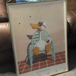 80s Vintage Michael Bedard Sitting Duck 22x30 Framed Art Print
