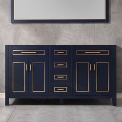 Milan Navy Blue Bathroom Cabinet