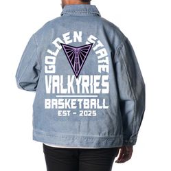 Unisex Wild Collective Black Golden State Valkyries Denim Jacket Warriors Curry