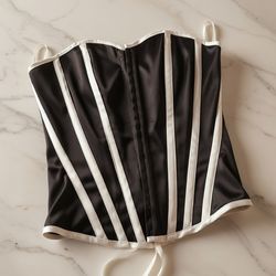 Gothic Corset Top Black And White Size S Charlotte Russe