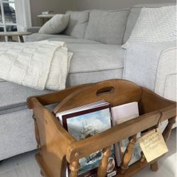 Solid Wood Vintage Magazine Rack Mid Century Organizer