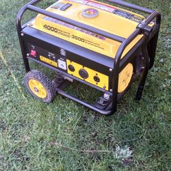 champion 4,000 watt generator with handle to move it around used 3 times runs great with cover 