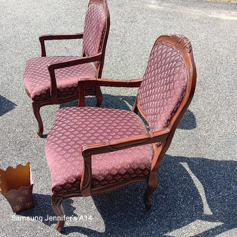 Two Classy Upholstered Wooden Chairs