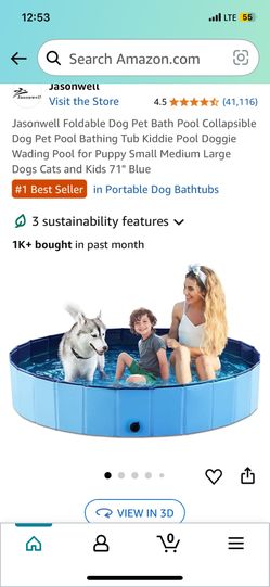 New Jasonwell Foldable  Bath Pool / Kiddie Pool For Anyone Or Pet  Size 71”