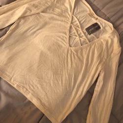 Beige Off White Crop Top