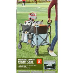 Ozark Trail Adult Height Adjustable Quad Fold Camping Cart Wagon, Blue