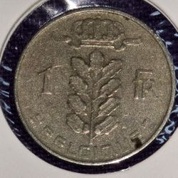 1956 Belgium 1 Franc Coin