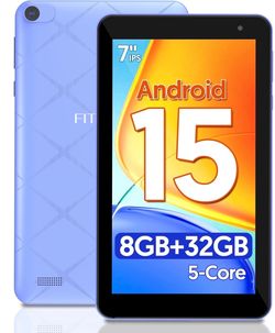 7 inch Tablet Android 15 Tablets, 8GB RAM 32GB, Five-Core, HD Display, Wi-Fi, Bluetooth-Purple