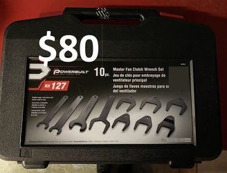 Powerbuilt Master Fan Clutch Wrench Set Tools, 10 pc