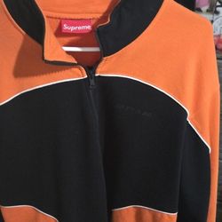 Supreme Orange And Black Half Zip