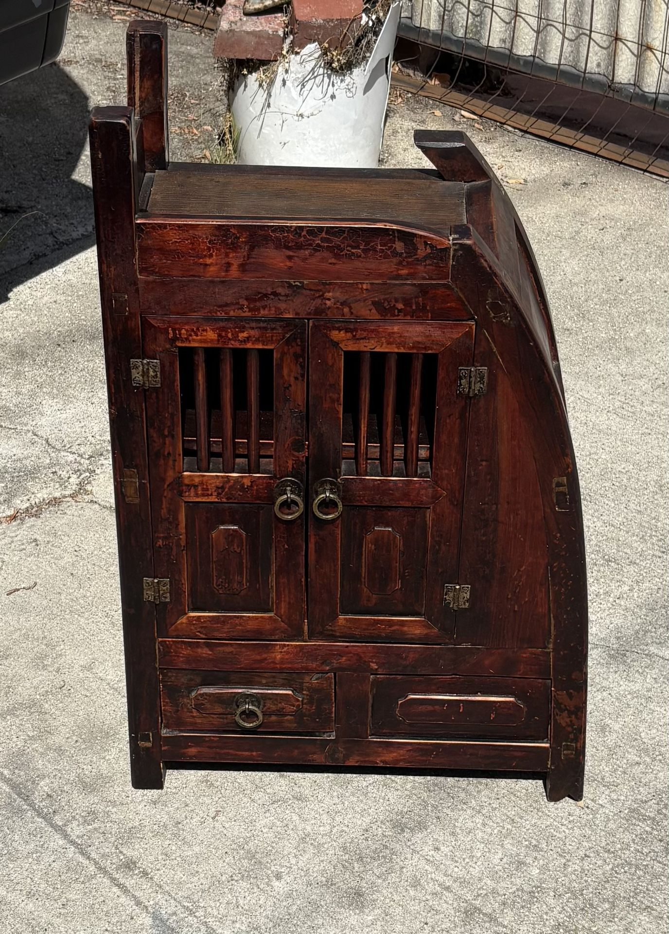 VINTAGE SMALL CHINESE APOTHECARY CABINET-SHELF AND DRAWER 