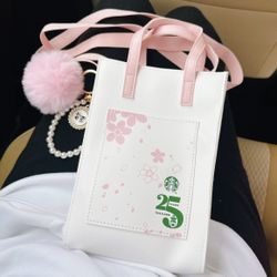 Starbucks Sakura Mini Tote Bag With Crossbody Strap