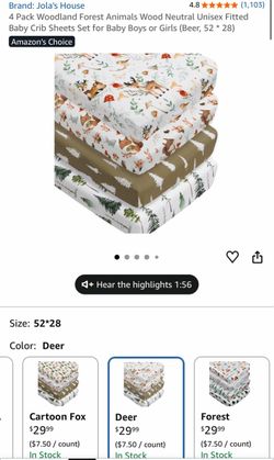 4 pack baby crib sheets, New