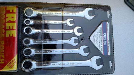 Wrench set 6 piece s.a.e 3/8 to 11/16