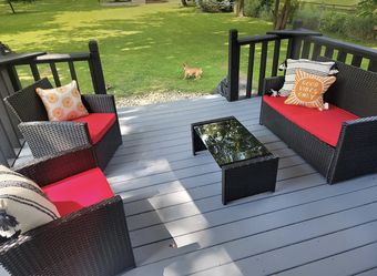4 PCs Patio Furniture Set, Outdoor Wicker Conversation Set