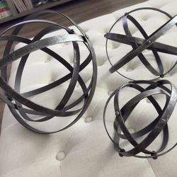 Set Of 3  Decorative Spheres $60