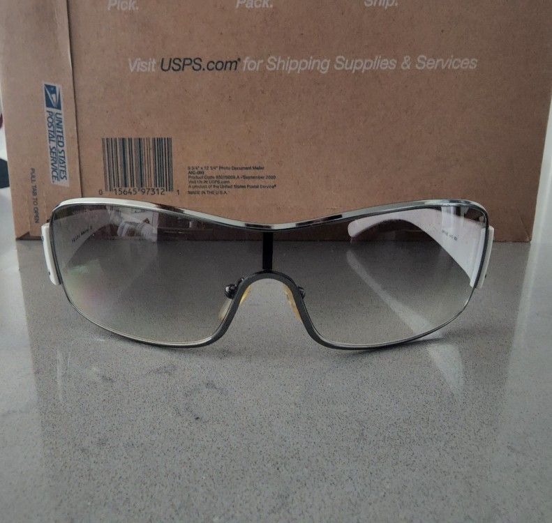 Prada Mens/unisex Sunglasses White Shield SPS 52E 4AO-5D1