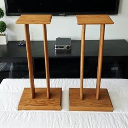 31" Speaker Walnut Vintage Wood Stands 