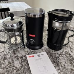Milk Frother, French Press, Grinder