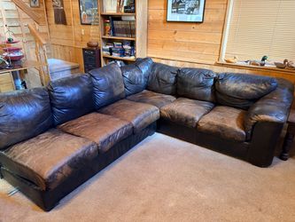 Large Leather Sectional