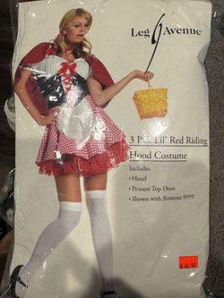 $5-USED LIL RED RIDING HOOD COSTUME-DRESS ONLY SIZE ADULT MEDIUM