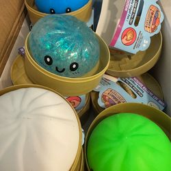 12 flour/glitter crazy squishy dumpling same face assorted colors large