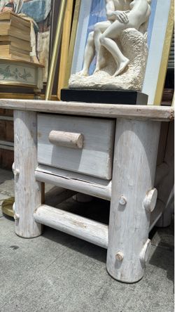 Rustic White Cedar Log Nightstands