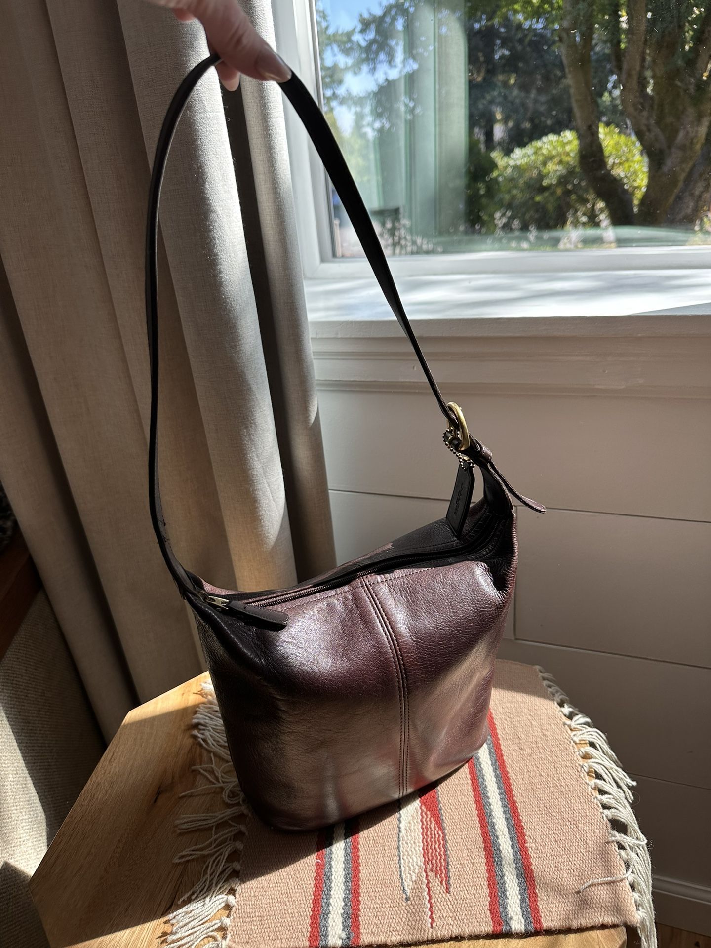 90’s Perfection: Vintage Coach 4148 Small Bucket Bag Mahogany Leather USA Made w/ Hangtag