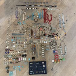 Massive Native American Jewelry Collection Sterling Silver, and Turquoise make offer
