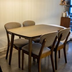 5 pc Modern Dining Set Table & 4 Chairs